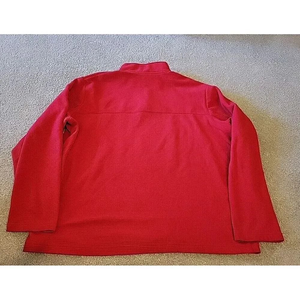 Lands End  Pullover Men's XL‎ 46-48T RED  1/4 Zip Mock Neck